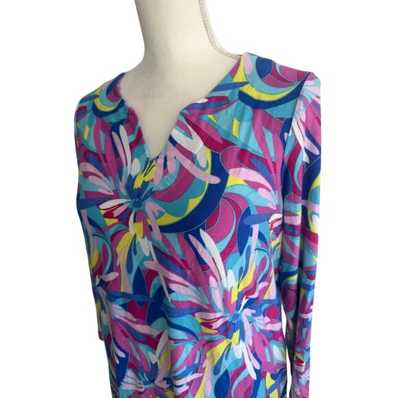 PAPPAGALLO Swirl Multicolor Tunic Blouse Size Small - Picture 2 of 6